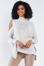 Load image into Gallery viewer, Iris Gray Asymmetrical Knit Sweater