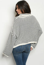 Load image into Gallery viewer, Lia White & Blue Stripes Sweater