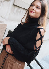 Load image into Gallery viewer, Quinn Black Cropped Sweater