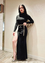 Load image into Gallery viewer, Vittoria Black Knit Cut Out Dress