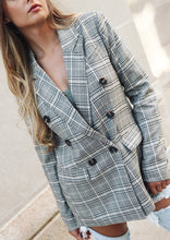 Load image into Gallery viewer, Wrenna Plaid Double Breasted Blazer