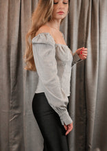 Load image into Gallery viewer, Roxanne Grey Pinstripes Top
