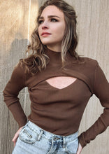 Load image into Gallery viewer, Verona Cocoa Cut Out Sweater Top