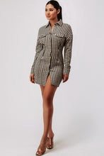 Load image into Gallery viewer, Rhani Houndstooth Button Down Dress