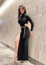 Load image into Gallery viewer, Vittoria Black Knit Cut Out Dress