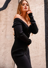 Load image into Gallery viewer, Freya Black Sweater Dress