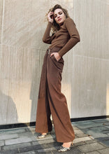 Load image into Gallery viewer, Bordeaux Brown Wide Leg Trousers