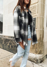 Load image into Gallery viewer, Fatima Black Plaid Shacket