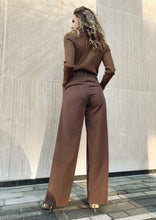 Load image into Gallery viewer, Bordeaux Brown Wide Leg Trousers