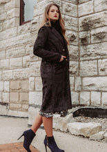 Load image into Gallery viewer, Ember Black Velvet Double Breasted Coat