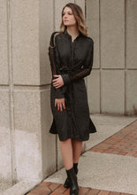 Load image into Gallery viewer, Trina Black Plaid Midi Dress