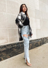 Load image into Gallery viewer, Fatima Black Plaid Shacket