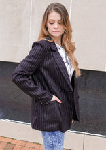 Load image into Gallery viewer, Delaney Black Pinstripes Blazer