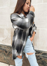 Load image into Gallery viewer, Fatima Black Plaid Shacket