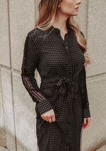 Load image into Gallery viewer, Trina Black Plaid Midi Dress
