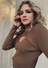 Load image into Gallery viewer, Verona Cocoa Cut Out Sweater Top
