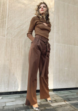 Load image into Gallery viewer, Bordeaux Brown Wide Leg Trousers