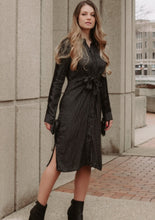 Load image into Gallery viewer, Trina Black Plaid Midi Dress