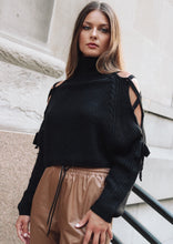 Load image into Gallery viewer, Quinn Black Cropped Sweater