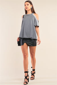 Averi Stripes Cold Shoulder Top