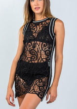 Load image into Gallery viewer, Viviene Black Knit Crochet Cover Up
