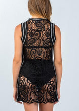 Load image into Gallery viewer, Viviene Black Knit Crochet Cover Up
