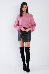 Keira Mauve Pink Knit Sweater