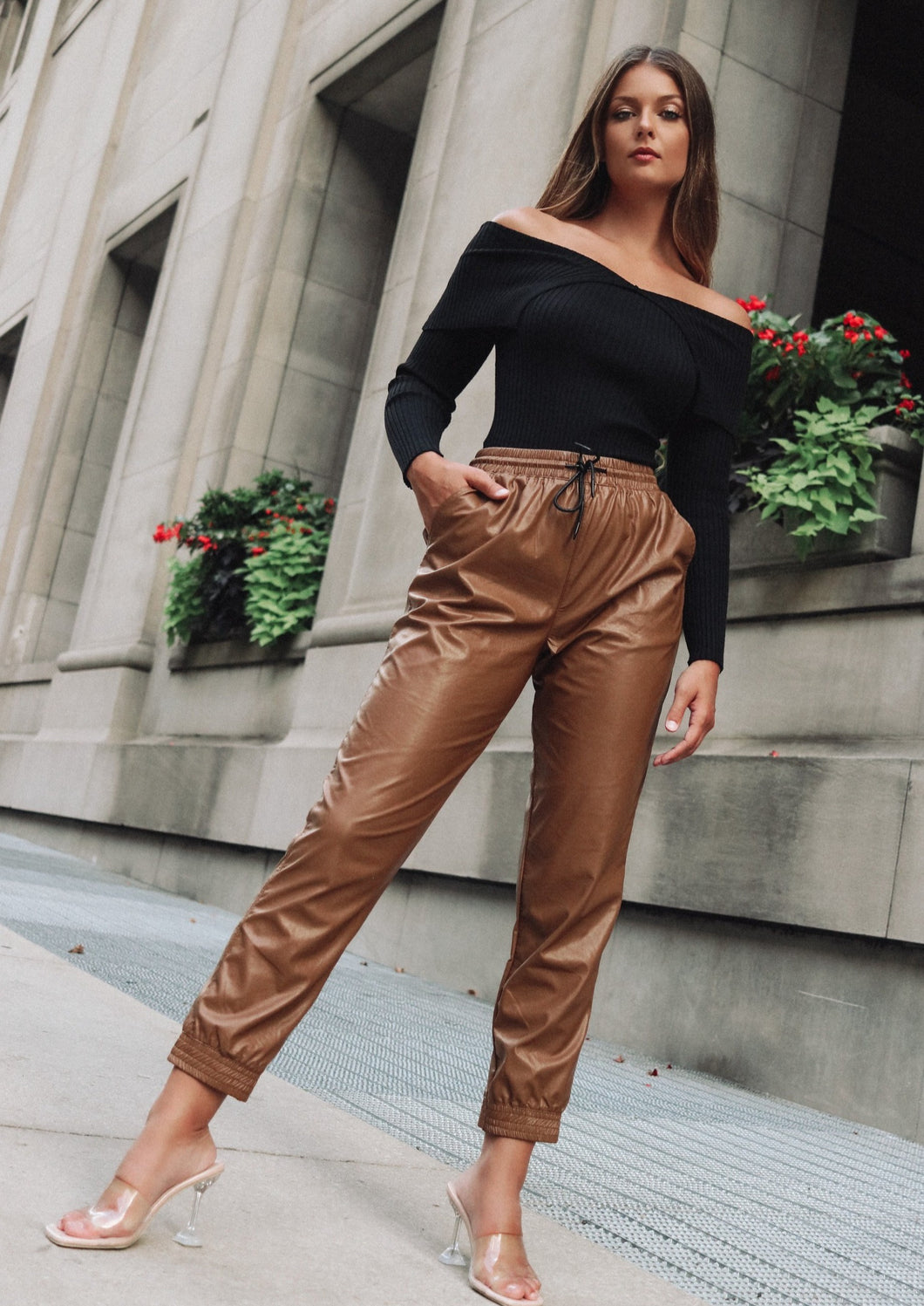 Leather Joggers