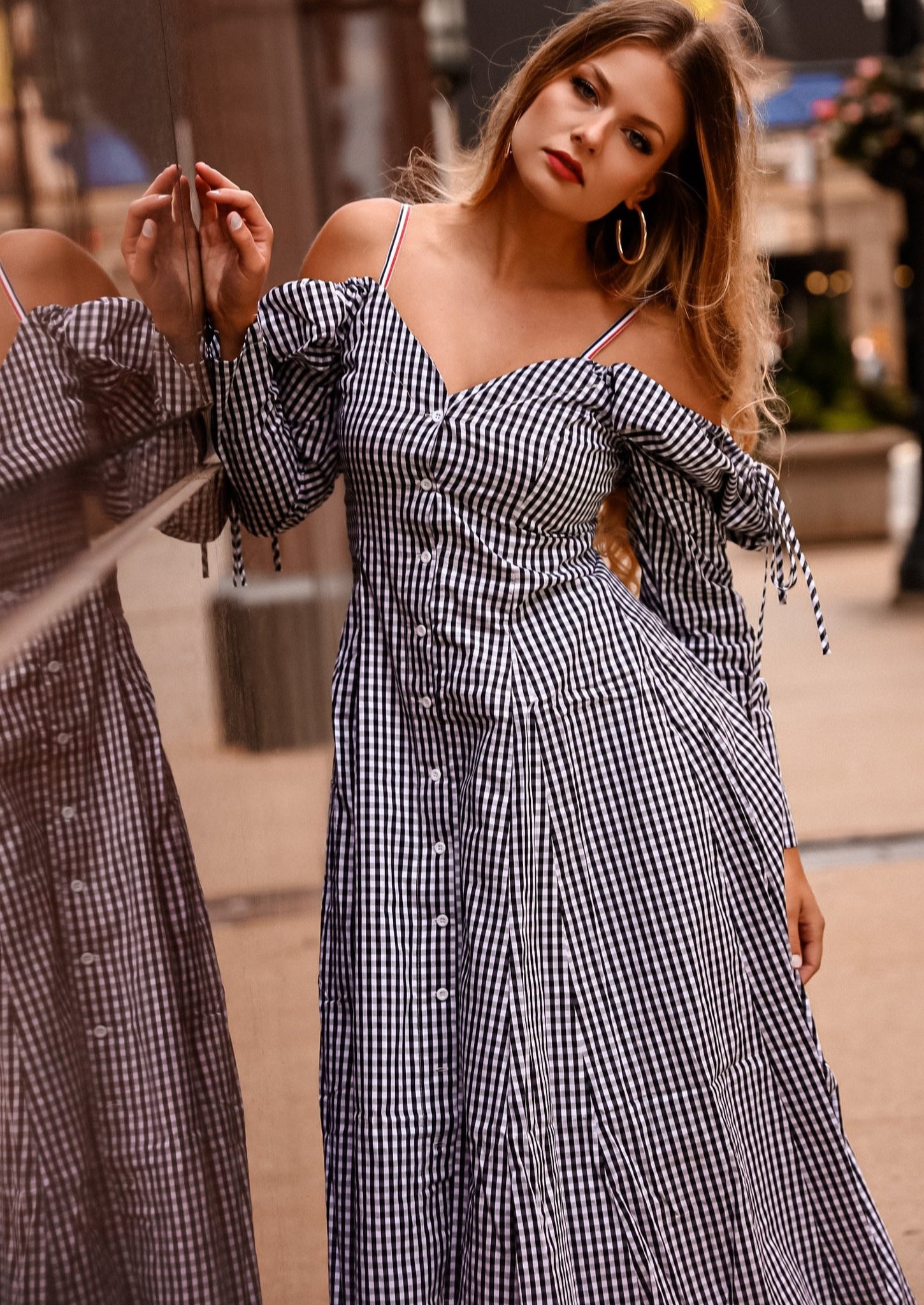 checkerboard maxi dress Solo Date Checkered Maxi Dress